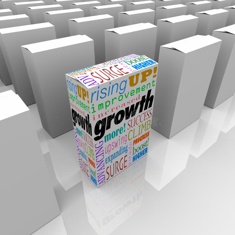 La crescita esprime un il migliore vantaggio della competitività del prodotto della scatola