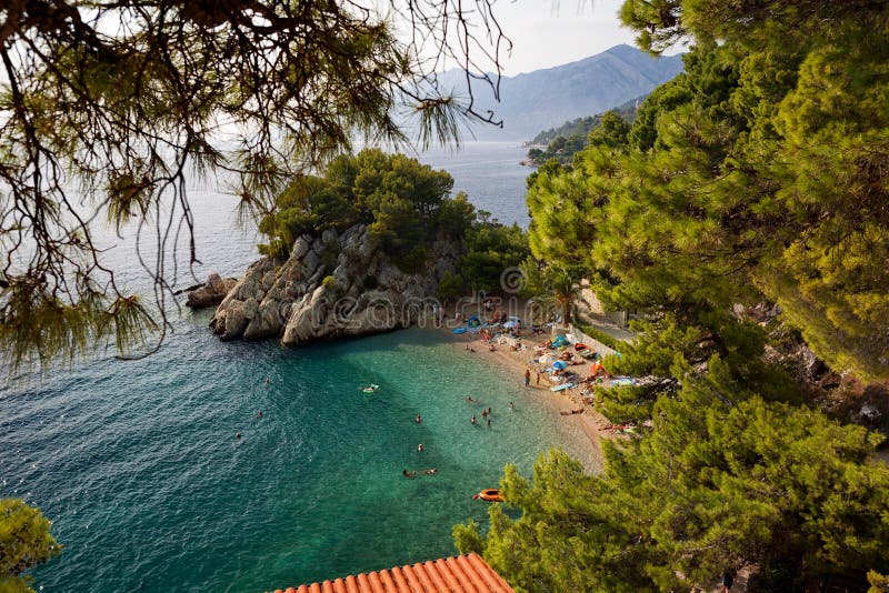 La Croatie - Brela, Makarska la Riviera, Dalmatie, Mer Adriatique photos stock La Croatie - Brela, Makarska la Riviera, Dalmatie, Mer Adriatique photos stock