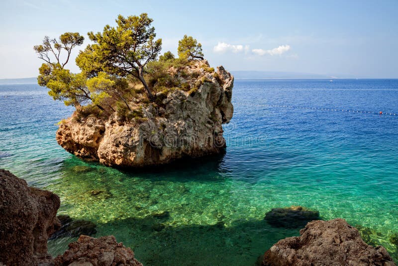 La Croatie - Brela, Makarska la Riviera, Dalmatie, Mer Adriatique images libres de droits La Croatie - Brela, Makarska la Riviera, Dalmatie, Mer Adriatique images libres de droits