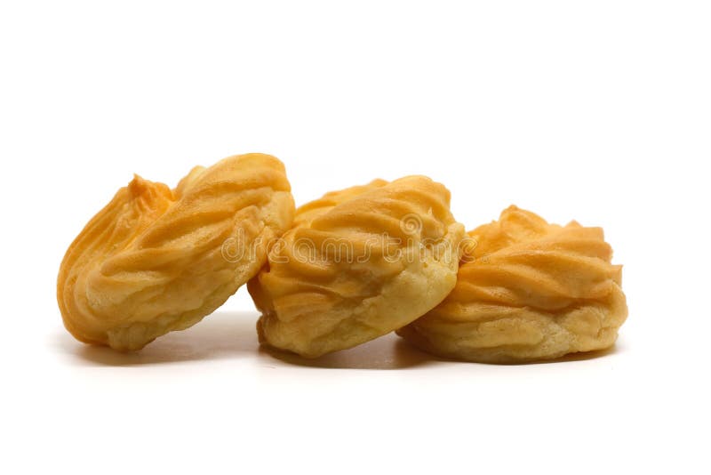 La crème délicieuse de vanille d'eclair, pâte de choux a rempli de la crème, photos libres de droits La crème délicieuse de vanille d'eclair, pâte de choux a rempli de la crème, photos libres de droits