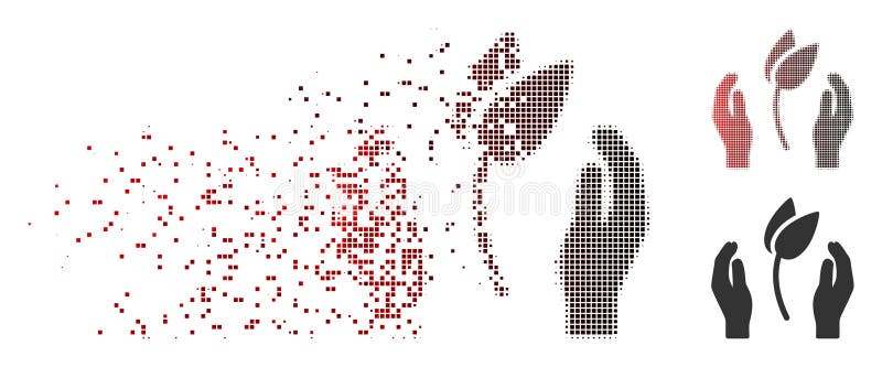 La cura di semitono dissolta del germoglio del pixel passa l'icona illustrazione vettoriale