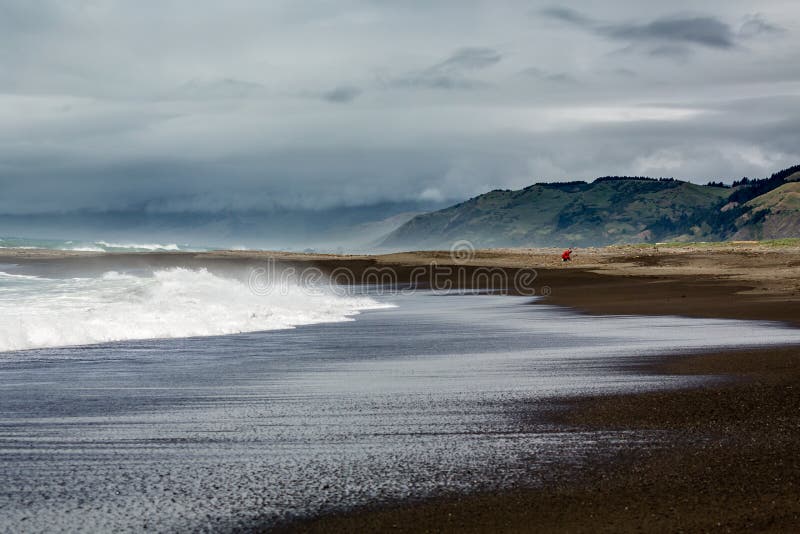 La côte perdue est un grand endroit pour que les randonneurs apprécient la plage sauvage d'isolement photos libres de droits La côte perdue est un grand endroit pour que les randonneurs apprécient la plage sauvage d'isolement photos libres de droits