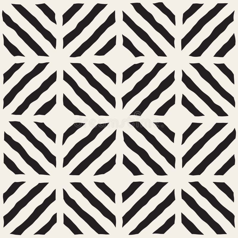 La diagonale tirée par la main noire et blanche sans couture de vecteur raye le modèle de grille illustration libre de droits La diagonale tirée par la main noire et blanche sans couture de vecteur raye le modèle de grille illustration libre de droits