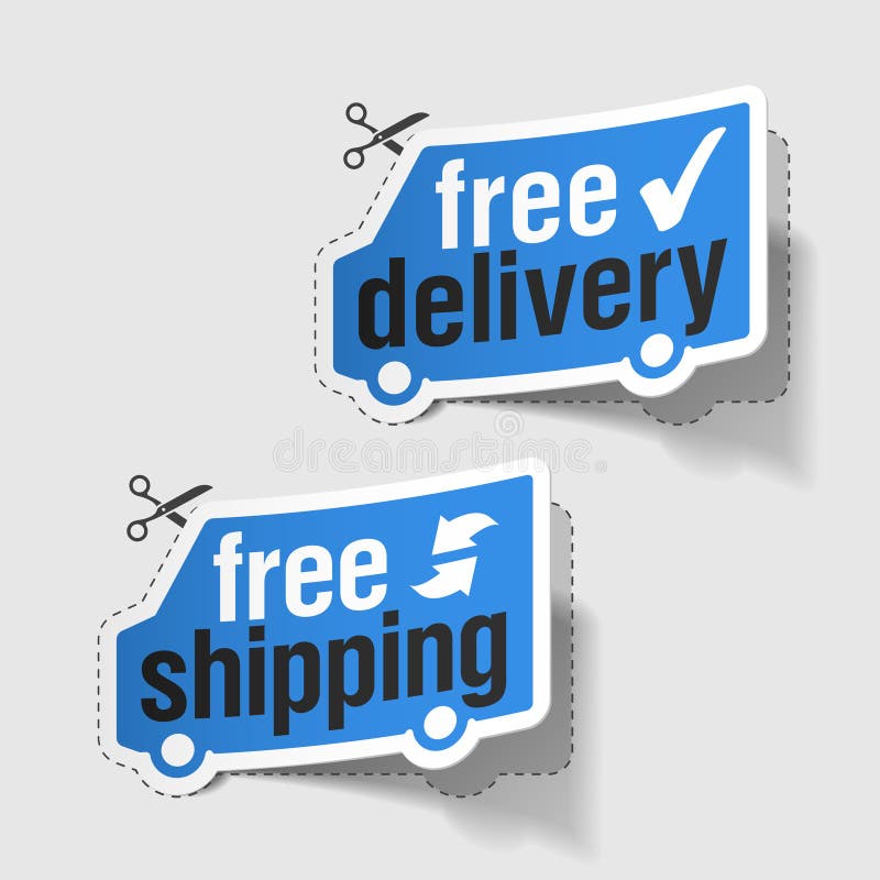 La distribution libre, étiquettes d'expédition libres illustration libre de droits