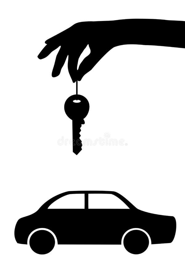 Illustration of handing over keys for a new car. Illustration of handing over keys for a new car.