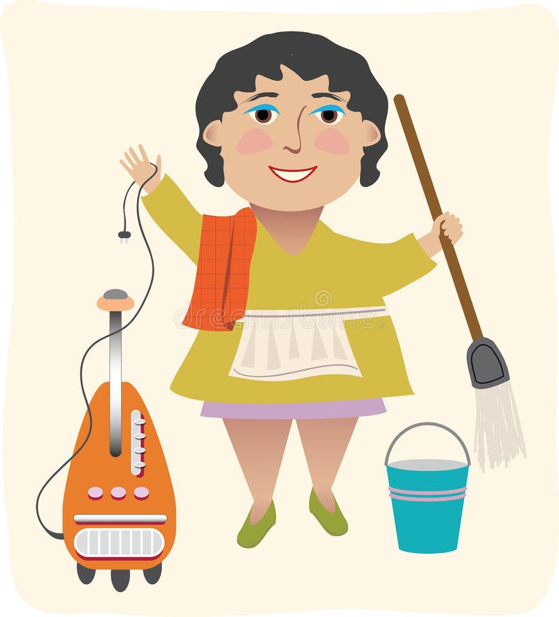 La donna delle pulizie illustrazione vettoriale. illustrazione di ... Donna delle pulizie