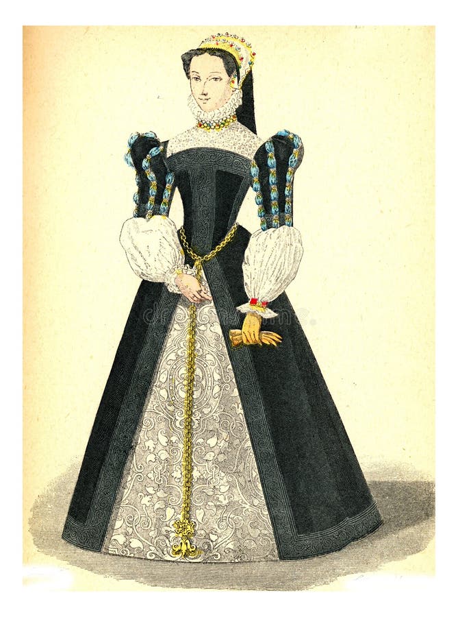 Traje De La Duquesa De Foix 1694 Stock de ilustración - Ilustración de  manera, trajes: 201460055