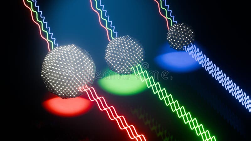 3D Rendering of Quantum Dot Size-Dependent Color Emission. 3D Rendering of Quantum Dot Size-Dependent Color Emission