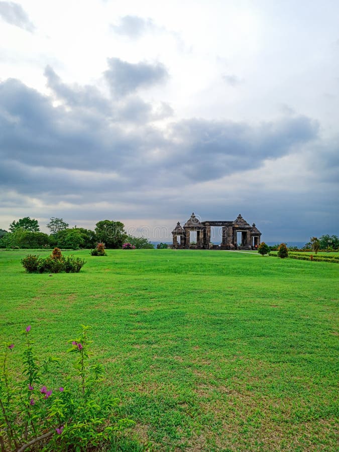 The Gate of Ratu Boko from a Distance, Yogyakarta, Indonesia Background. The Gate of Ratu Boko from a Distance, Yogyakarta, Indonesia Background