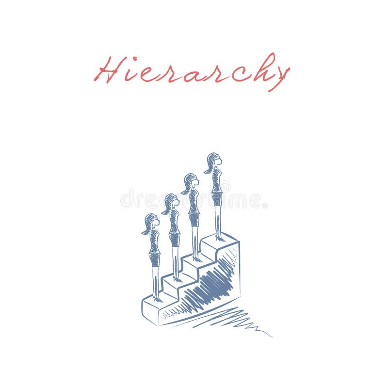La escalera corporativa de la promoción de la jerarquía y de la carrera del negocio vector concepto stock de ilustración La escalera corporativa de la promoción de la jerarquía y de la carrera del negocio vector concepto stock de ilustración