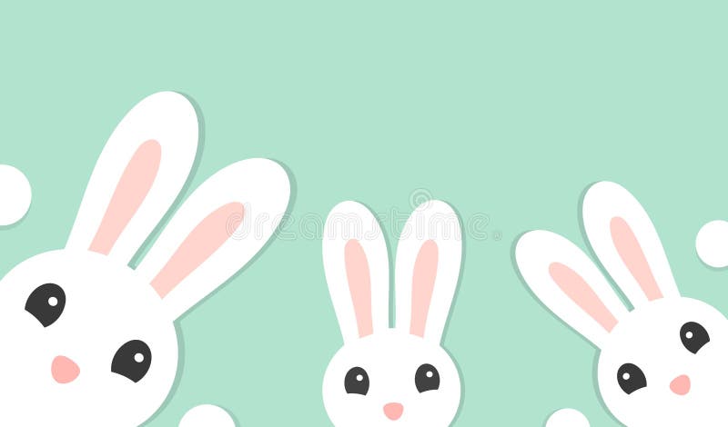 La famiglia di tre coniglietti bianchi svegli, carta di pasqua illustrazione di stock La famiglia di tre coniglietti bianchi svegli, carta di pasqua illustrazione di stock