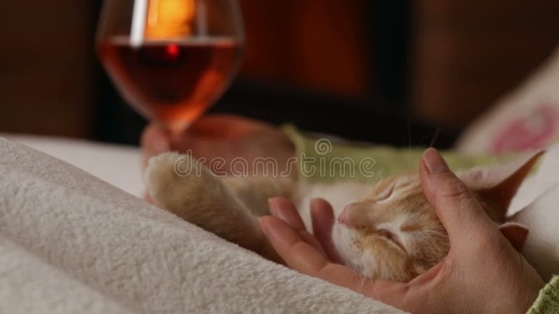 La femme apprécient un verre de vin à la cheminée