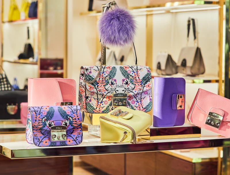 Woman purses in a store in Taormina, Sicily, Italy. Woman purses in a store in Taormina, Sicily, Italy.