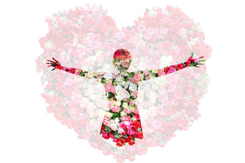 La femmina e le rose fioriscono nella doppia esposizione isolate sul fondo delle rose immagine stock La femmina e le rose fioriscono nella doppia esposizione isolate sul fondo delle rose immagine stock