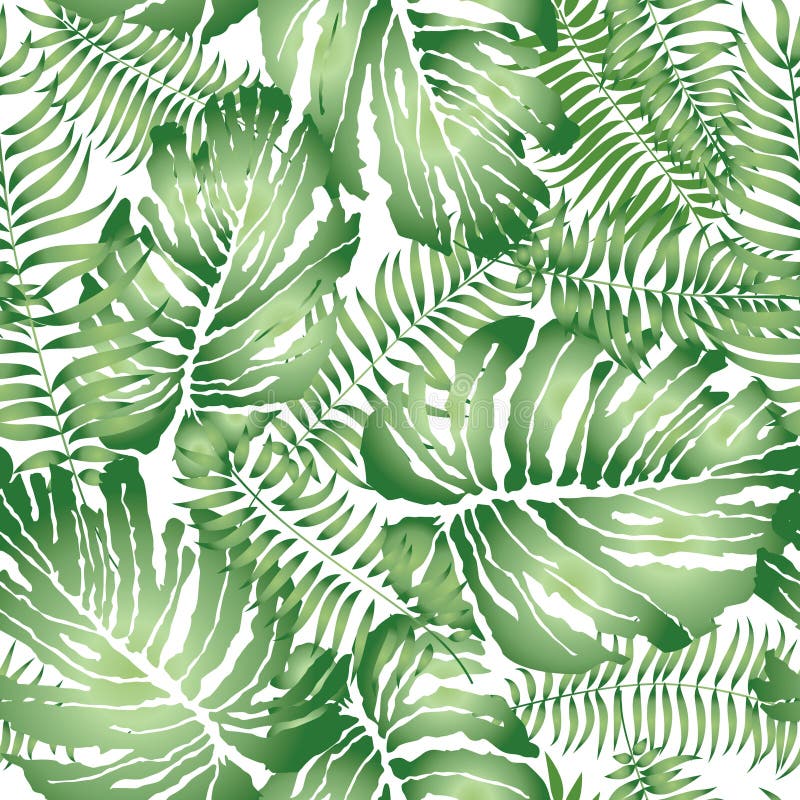 La feuille abstraite florale a couvert de tuiles le modèle Seamles tropicaux de palmettes illustration stock
