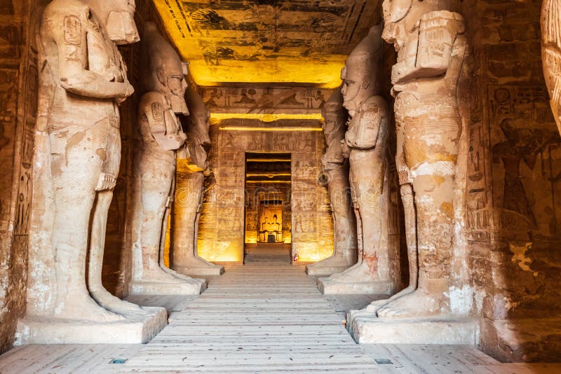 La fiesta de los hogares del Gran Templo en los templos de Ramses II en Abu Simbel fotografía de archivo