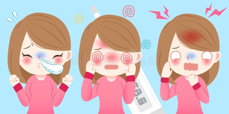 La fille de bande dessinée obtiennent le froid illustration de vecteur La fille de bande dessinée obtiennent le froid illustration de vecteur