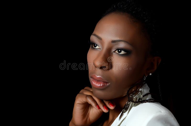 La Fille Noire Avec Le Beau Maquillage Image Stock Image Du Oeil 