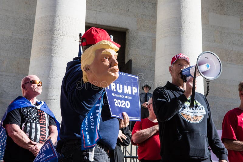 A crowd of Trump supporters react to hearing Joe Biden won the election at a Stop the Steal rally,  Rally attendees insist that the 2020 election was won by Biden through widespread voter fraud. Columbus, Ohio. November 7th 2020. A crowd of Trump supporters react to hearing Joe Biden won the election at a Stop the Steal rally,  Rally attendees insist that the 2020 election was won by Biden through widespread voter fraud. Columbus, Ohio. November 7th 2020