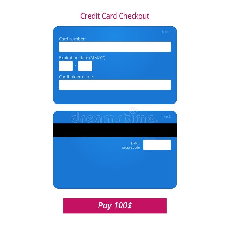 La forma di controllo della carta di credito e sottopone il bottone royalty illustrazione gratis La forma di controllo della carta di credito e sottopone il bottone royalty illustrazione gratis