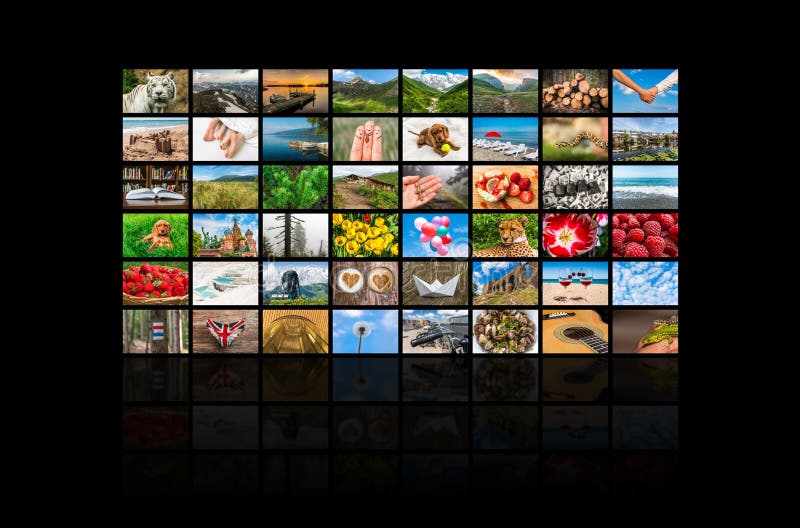La formation d'écrans de grands multimédia a annoncé le mur visuel image libre de droits La formation d'écrans de grands multimédia a annoncé le mur visuel image libre de droits