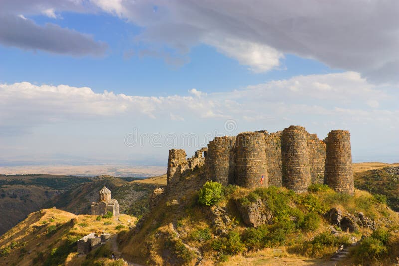 Amberd is a fortress complex with a church built on the slopes of Mt. Aragats at 2,300 meters above sea level in the XI-XIII centuries,Armenia. Amberd is a fortress complex with a church built on the slopes of Mt. Aragats at 2,300 meters above sea level in the XI-XIII centuries,Armenia.