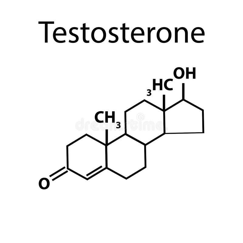 La fórmula molecular química de la testosterona de la hormona Hormona de sexo masculina Ejemplo del vector de Infographics