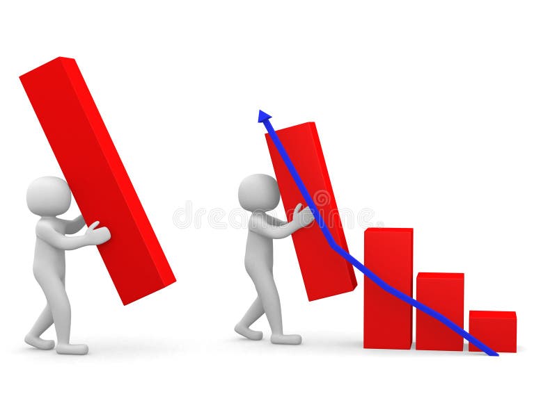 La gente 3d - persona e concetto di successo e di crescita di affari illustrazione di stock