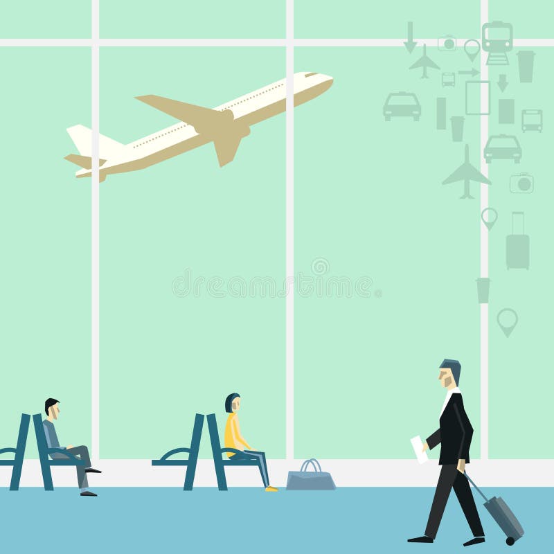 La gente all'aeroporto royalty illustrazione gratis La gente all'aeroporto royalty illustrazione gratis