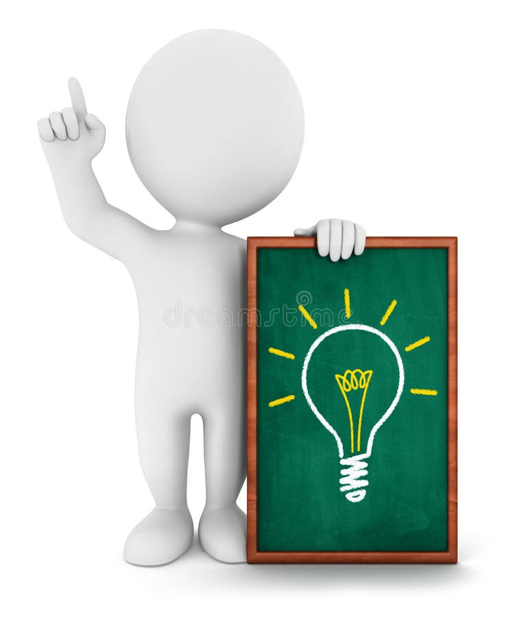 La gente bianca 3d ha un'idea illustrazione di stock