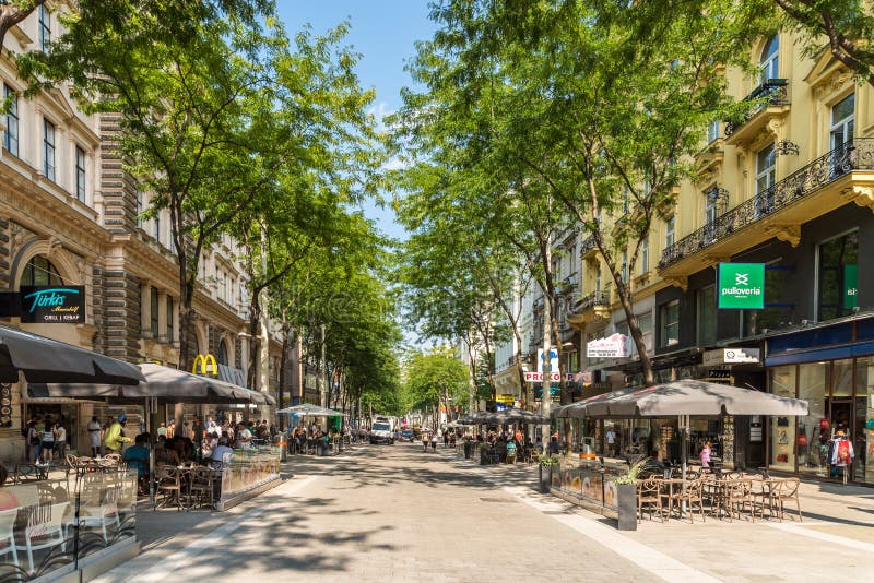La gente che compera su Mariahilferstrasse a Vienna fotografia stock La gente che compera su Mariahilferstrasse a Vienna fotografia stock