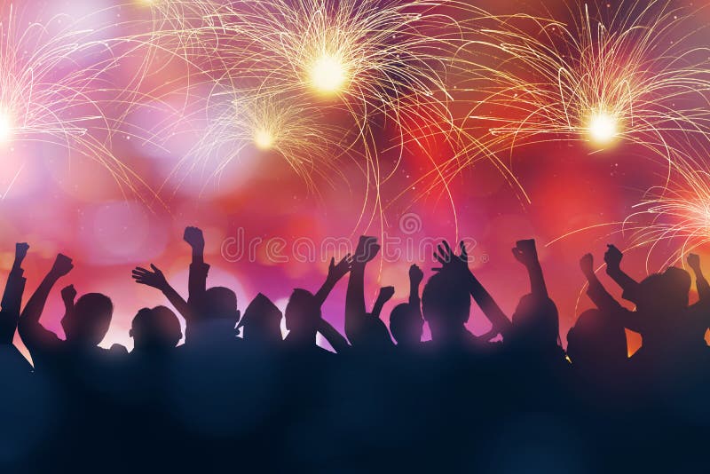 La gente del partito celebra la vigilia del nuovo anno fotografia stock libera da diritti La gente del partito celebra la vigilia del nuovo anno fotografia stock libera da diritti