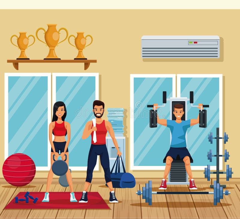 La gente nella palestra royalty illustrazione gratis La gente nella palestra royalty illustrazione gratis