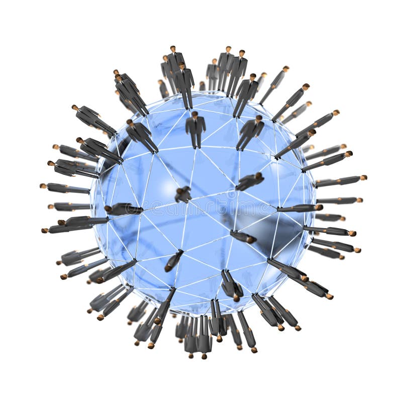 La gente nella rete globale royalty illustrazione gratis