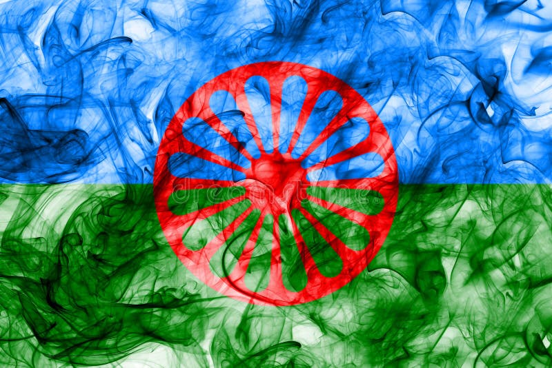 Bandera de grunge romaní, Bandera de humo gitana Ilustración de stock de  ©vladem #187803786
