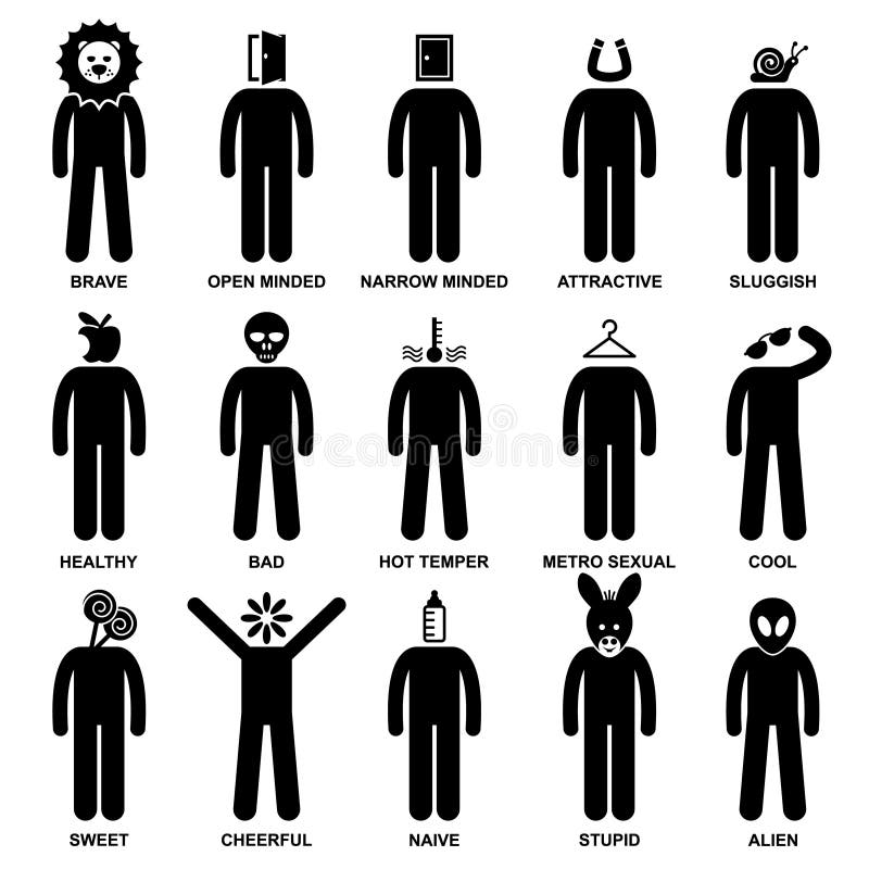 La gente sirve el pictograma característico de la actitud ilustración del vector La gente sirve el pictograma característico de la actitud ilustración del vector