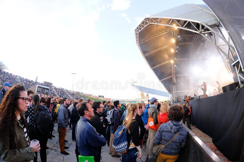 La gente in un concerto libero inaugurale a Heineken Primavera suona il festival 2013 immagini stock libere da diritti La gente in un concerto libero inaugurale a Heineken Primavera suona il festival 2013 immagini stock libere da diritti