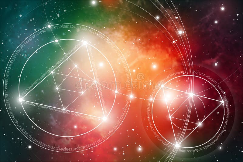 La geometria sacra Matematica, natura e spiritualità nello spazio La formula della natura immagine stock La geometria sacra Matematica, natura e spiritualità nello spazio La formula della natura immagine stock