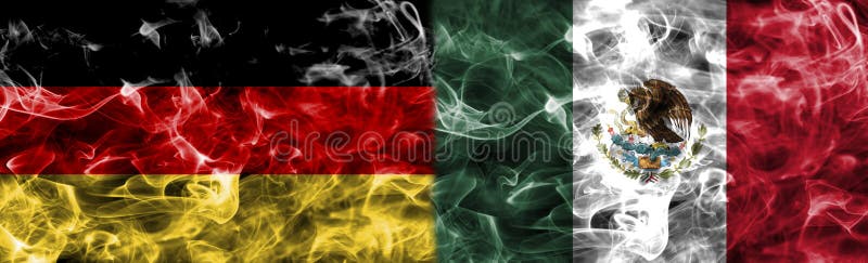 La Germania contro la bandiera del fumo del Messico, gruppo F, coppa del Mondo 2018 di calcio, immagine stock libera da diritti La Germania contro la bandiera del fumo del Messico, gruppo F, coppa del Mondo 2018 di calcio, immagine stock libera da diritti
