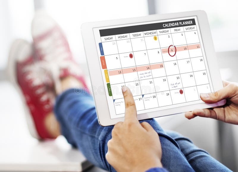 La gestión de la organización del planificador del calendario recuerda concepto