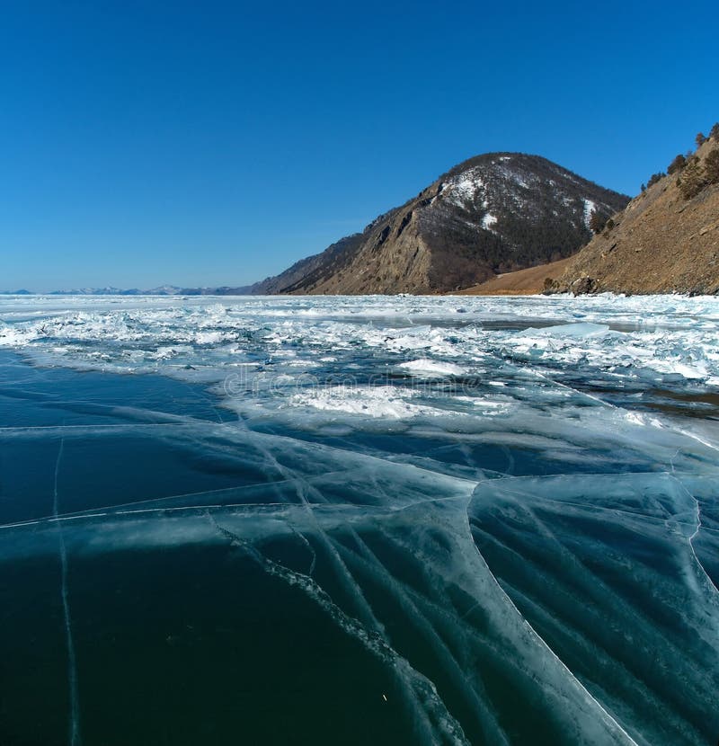 La glace unique le lac Baïkal image stock La glace unique le lac Baïkal image stock