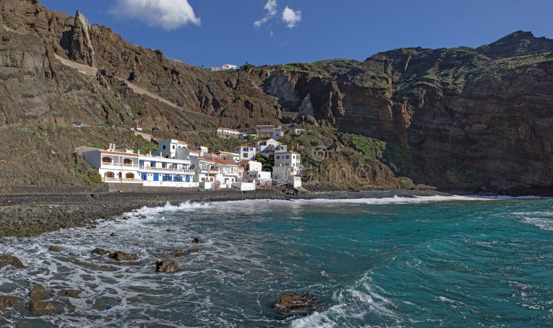 La Gomera - Panorama of Playa de Alojera royalty free stock photography La Gomera - Panorama of Playa de Alojera royalty free stock photography