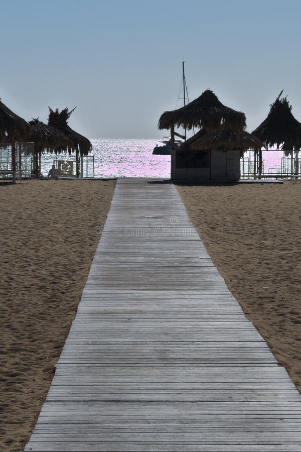 La Gr?ce l'?le de l'IOS Plage de Mylopotos, fin de l'après-midi images stock La Gr?ce l'?le de l'IOS Plage de Mylopotos, fin de l'après-midi images stock