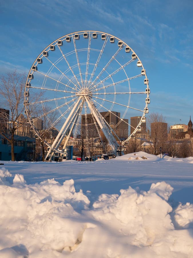 The Montreal Observation Wheel at Old Port in Montreal with a Sn