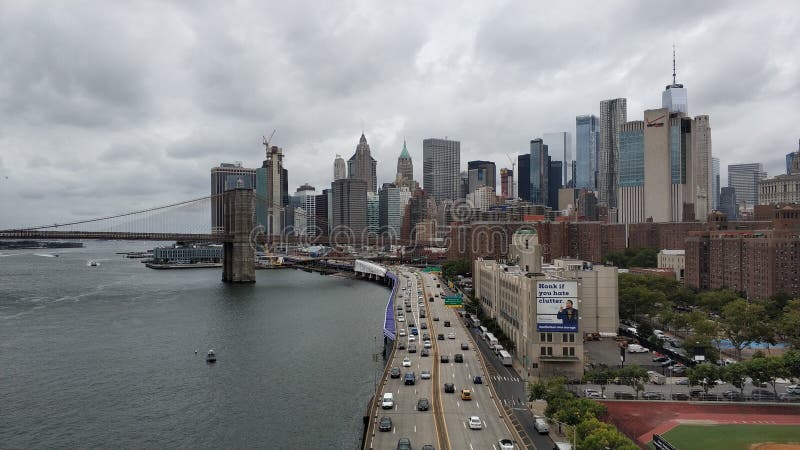 La grande vue du pont de Manhattan et de Brooklyn photo libre de droits La grande vue du pont de Manhattan et de Brooklyn photo libre de droits