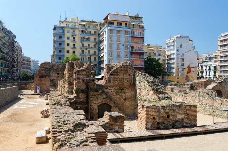 La Grecia, Salonicco Le rovine del palazzo di Roman Emper immagine stock La Grecia, Salonicco Le rovine del palazzo di Roman Emper immagine stock