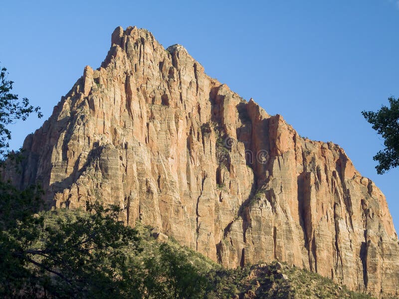 The Watchman, an imposing rocky monolith near the visitor center at Zion National Park, Utah. The Watchman, an imposing rocky monolith near the visitor center at Zion National Park, Utah.