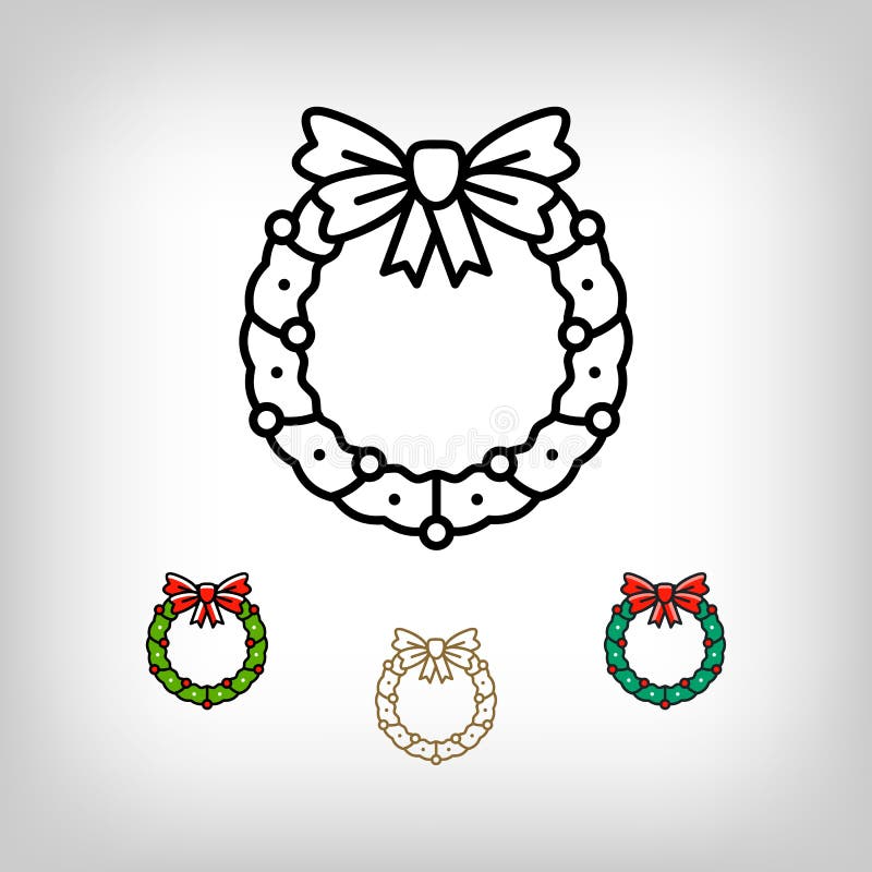 La guirlande de Noël de vecteur a isolé l'icône, symbole de décoration, style de schéma illustration libre de droits La guirlande de Noël de vecteur a isolé l'icône, symbole de décoration, style de schéma illustration libre de droits
