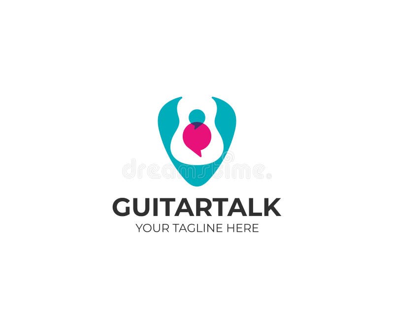La guitare dans le plectre et la parole bouillonne calibre de logo Conception de vecteur de sélection de guitare illustration de vecteur La guitare dans le plectre et la parole bouillonne calibre de logo Conception de vecteur de sélection de guitare illustration de vecteur
