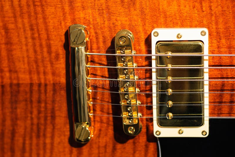 La guitarra de oro toma imagen de archivo libre de regalías La guitarra de oro toma imagen de archivo libre de regalías
